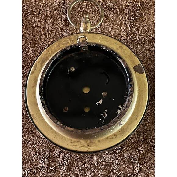 MCM VINTAGE J &M EIGHT DAY JEWELED WALL CLOCK MADE IN USA BRASS (WORKS) WITH KEY - Picture 2 of 2